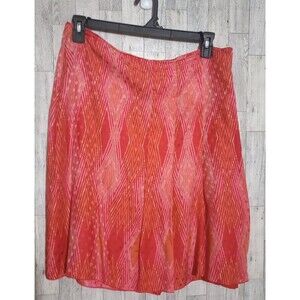 Valerie Stevens 100% Silk Skirt Y2K Pleated Lined Knee‎ Length Pink Size 14